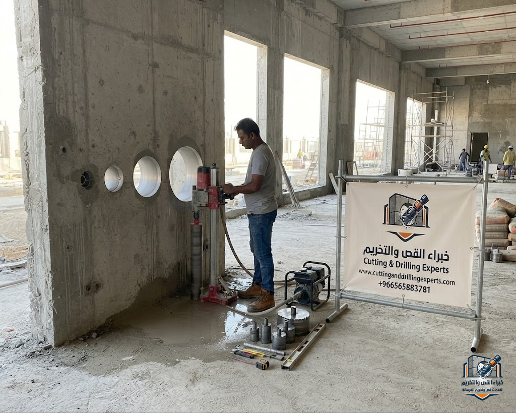 اختيار مقاس الكور المناسب لتخريم الخرسانة وفتح الفتحات المختلفة في جدة
